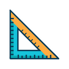 Leinwandbilder - Triangle Ruler Icon Representing Measurement and Geometric Drawing