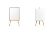 © Bilas AI - Two blank easels with wooden frame for art and painting display in studio setting