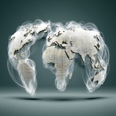 Aufkleber - World Connectivity: Abstract Digital Globe with Network Lines Representing Global Communications