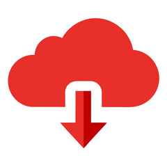 Wall Mural - cloud download icon: a simple, modern, and eye-catching graphic of a cloud with a downward-pointing 