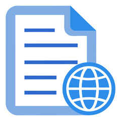 Wall Mural - online document: a crisp, modern icon, this image depicts a document, seamlessly merged with a globa
