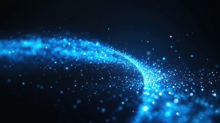 abstract glowing blue particles swirling motion