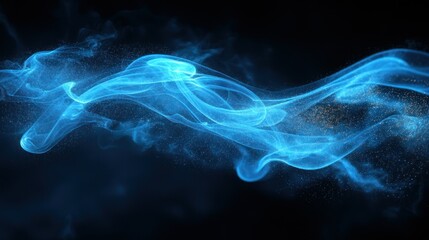 Abstract Blue Nebula: Celestial Energy Wave