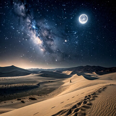 Wall Mural - twilight in the sahara desert