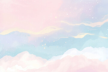 Wall Mural - dreamy pastel sky png paint texture overlay, transparent background
