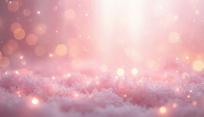 Aufkleber - Pink sparkle background with bokeh lights. Abstract soft design features shimmering bokeh lights, creating dreamy, romantic atmosphere for party holiday celebrations, Valentine Day.