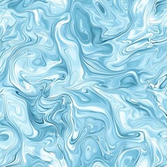 Wall Mural - Seamless pattern of light blue water showcasing delicate ripples and swirls. Abstract background with detailed texture highlights natural beauty. High-resolution digital illustration.