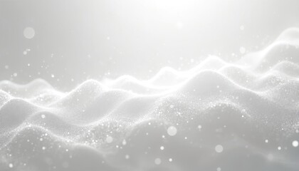 Poster - Abstract background features digital sound waves, bright particles. Light, energy flow motion concept. Technology, music visualization, modern art, data representation. Dynamic design template for
