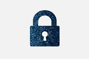 Fototapete - Black and gold padlock with glowing circuit design, visualizing encrypted technology and digital security in a futuristic concept, Generative AI

