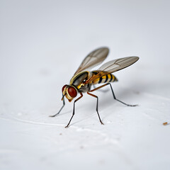 macro photo of crane fly on white floor