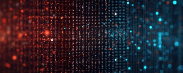 Fototapete - Abstract digital background, led screen pixel texture. Data structure, technology concept with colorful diodes. Lcd monitor with dots, digital display, modern tech design.