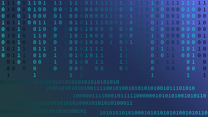 Falling numbers. Digital binary and programming code. Algorithm numbers and digitalization