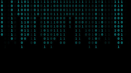 Falling numbers. Digital binary and programming code. Algorithm numbers and digitalization