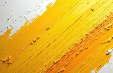 Aufkleber - Abstract background paint texture with yellow, white brush strokes. Paint stain design with bold colors. Artistic illustration features texture details. Paint elements perfect for graphic design art