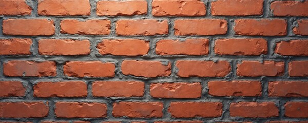 Leinwandbilder - Red brick wall seamless texture. Textured brickwork, red bricks with gray cement. Weathered surface. Vintage design background for architecture, construction, home decor, urban layouts, backgrounds.