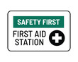 © Media Core Design - Safety First – Universal First Aid Station Sign for Medical Assistance Locations - Premium High Quality Vectorial Stock Image