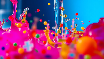 Wall Mural - group of colorful objects floating in the air