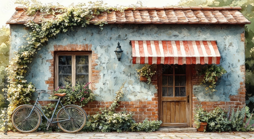 Cottage Activity Cozy European Cottage Watercolor Illustration Craft Paper Model ...