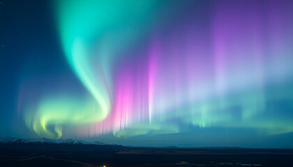 Wall Mural - aurora bore is glowing brightly in the night sky