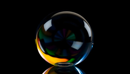 Wall Mural - glass ball sitting on top of a reflective surface