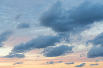 Wall Mural - cloudy sunset sky with a bit of colour.