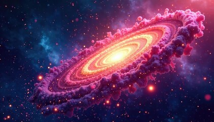 Wall Mural - abstract swirling nebula, cosmic dust seamless loop , illustration, blue
