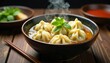 © Sathaporn Buarabut - Steaming bowl of dumplings, chopsticks, ginger, gastronomy, rice, ginger