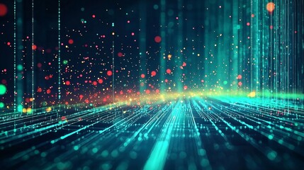 Wall Mural - visualizing data flow through innovative tech design elements.