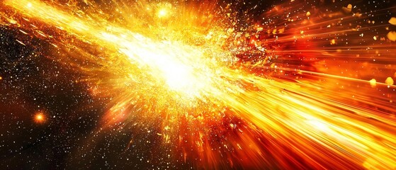 Wall Mural - Brilliant starlight bursts forth in vibrant shades of gold and red.