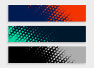 halftone style collection of web header layout for website cover page