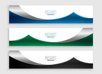 Wall Mural - pack of three abstract website header layout for business advertisement