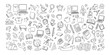 © tri winarno - Back to school doodle elements. Vector illustration in line
