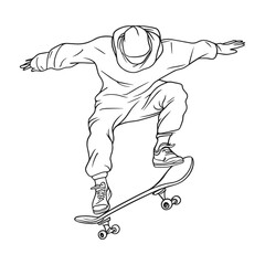 Wall Mural - astronaut skateboarding in space suit