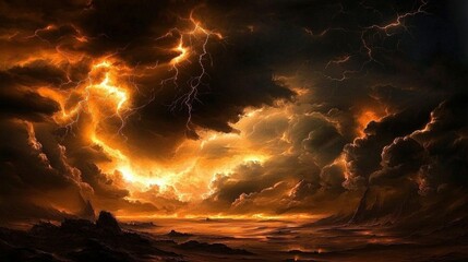 Wall Mural - explore the serene yet powerful ambiance of thunderstorms without sound.