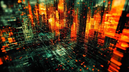 Wall Mural - the colorful symphony of urban architecture and nighttime vibrancy