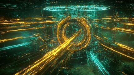 Wall Mural - visually striking modern tech imagery showcasing intricate networks.