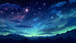 © sunnie - A vibrant illustration of the night sky illustration abstract decorative painting