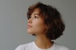 © Andrei - capture minimalist portrait of thoughtful person with blurred background any race age or gender arranged off-center
