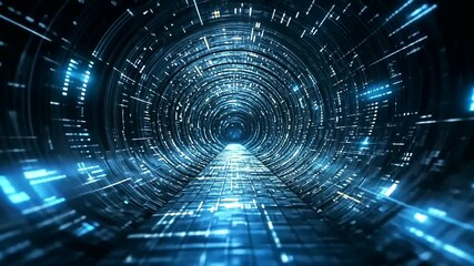 Digital tunnel, data stream, futuristic background, technology concept