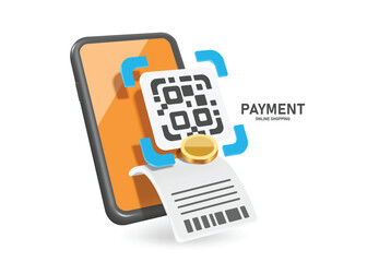 scan qr code with your smartphone to pay for online purchases and a receipt or invoice will come out