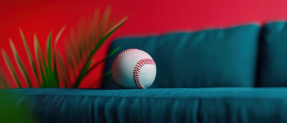 Poster - Liminal Sports Aesthetics Surreal Baseball Atmosphere - Minimalist Home Design Meets Athletic Passion in Vibrant Chromatic Storytelling