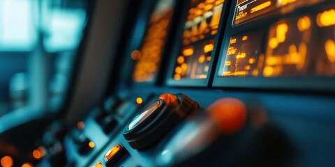 Fototapete - Next-Gen Maritime Navigation High-Performance Industrial Control Interface Showcasing Precision Tech and Adaptive Shipping Infrastructure for Global Commerce