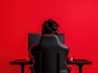 Aufkleber - Next-Gen E-Sports Workstation Minimalist Ergonomic Gaming Setup with High-Performance Design for Peak Digital Performance and Creative Productivity