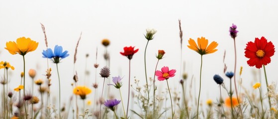 Poster - Soft Focus Wildflower Field Mindful Nature for Wellness Branding, Eco-Conscious Digital Content and Healing Landscape Design