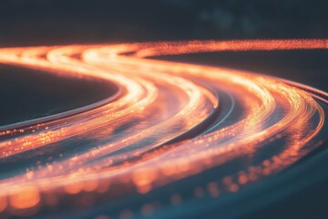 Fototapete - Quantum Velocity Dynamic Digital Transformation Pathway Visualizing Innovative Business Evolution through Luminescent Data Streams and AI-Powered Strategic Momentum