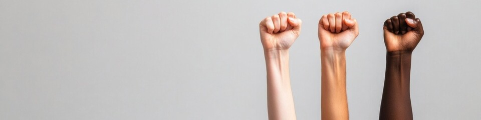 Aufkleber - Inclusive Unity Multicultural Solidarity Symbolism in Raised Hands - Empowering Diversity, Collaborative Social Change and Intersectional Advocacy Visuals