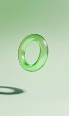 Poster - Translucent Green Smart Ring Minimalist Biohacking Tech Accessory for Wellness Optimization and Futuristic Personal Performance Enhancement