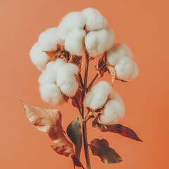 Poster - Soft Minimalist Cotton Bloom Eco-Conscious Organic Textile Inspiration with Autumn Color Palette for Sustainable Design Professionals