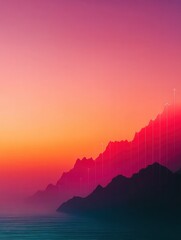 Aufkleber - Dynamic Economic Surge Vibrant Gradient Data Visualization of Market Momentum, Illustrating Innovative Financial Growth Strategies for Future-Focused Investors