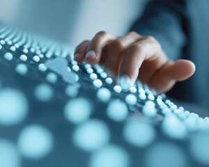Fototapete - Quantum Data Flow Innovative Tech Connectivity Visualizing Enterprise Digital Transformation with Immersive UI Experience and Futuristic Interaction Design